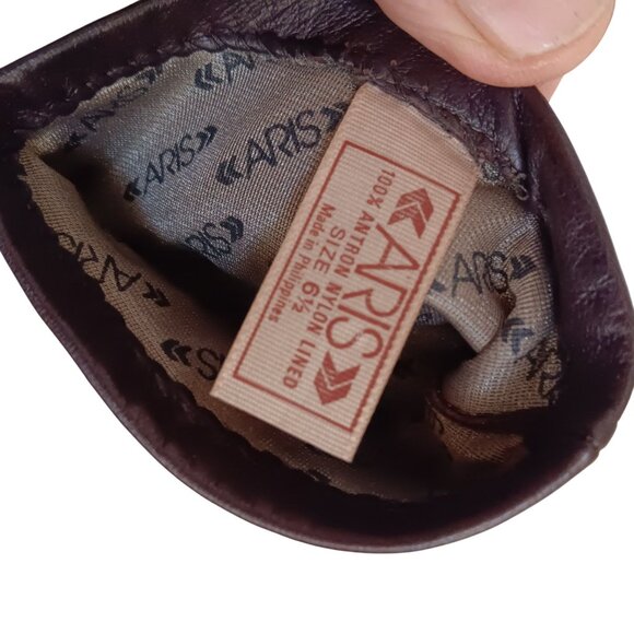 Women's Vintage Women's Gloves 6.5 ARIS Womens 100% Brown Kid Leather Lined - Picture 3 of 6